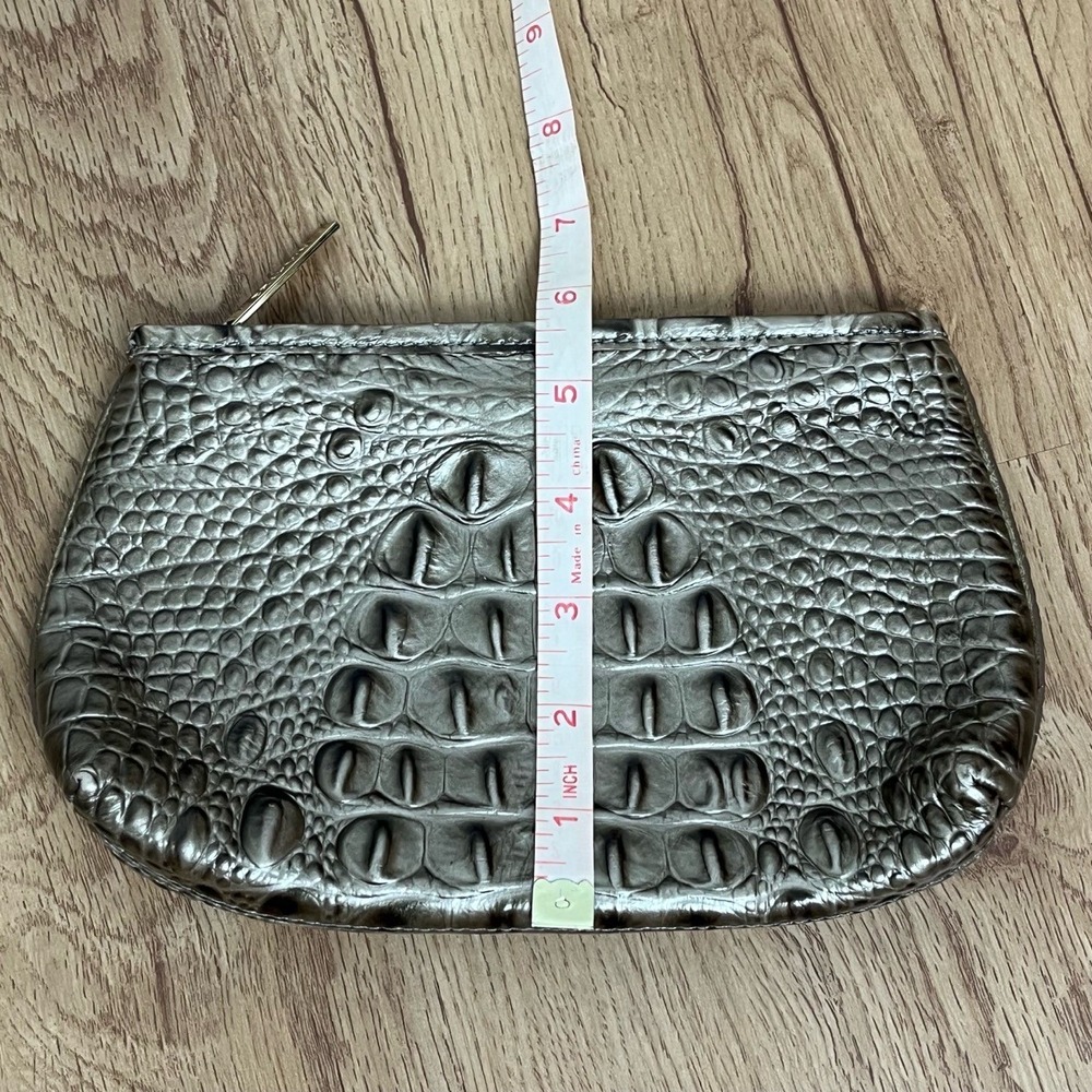 Brahmin Smokey Taupe Melbourne Clutch Croc-Embossed Leather Brown Croc - Picture 4 of 15